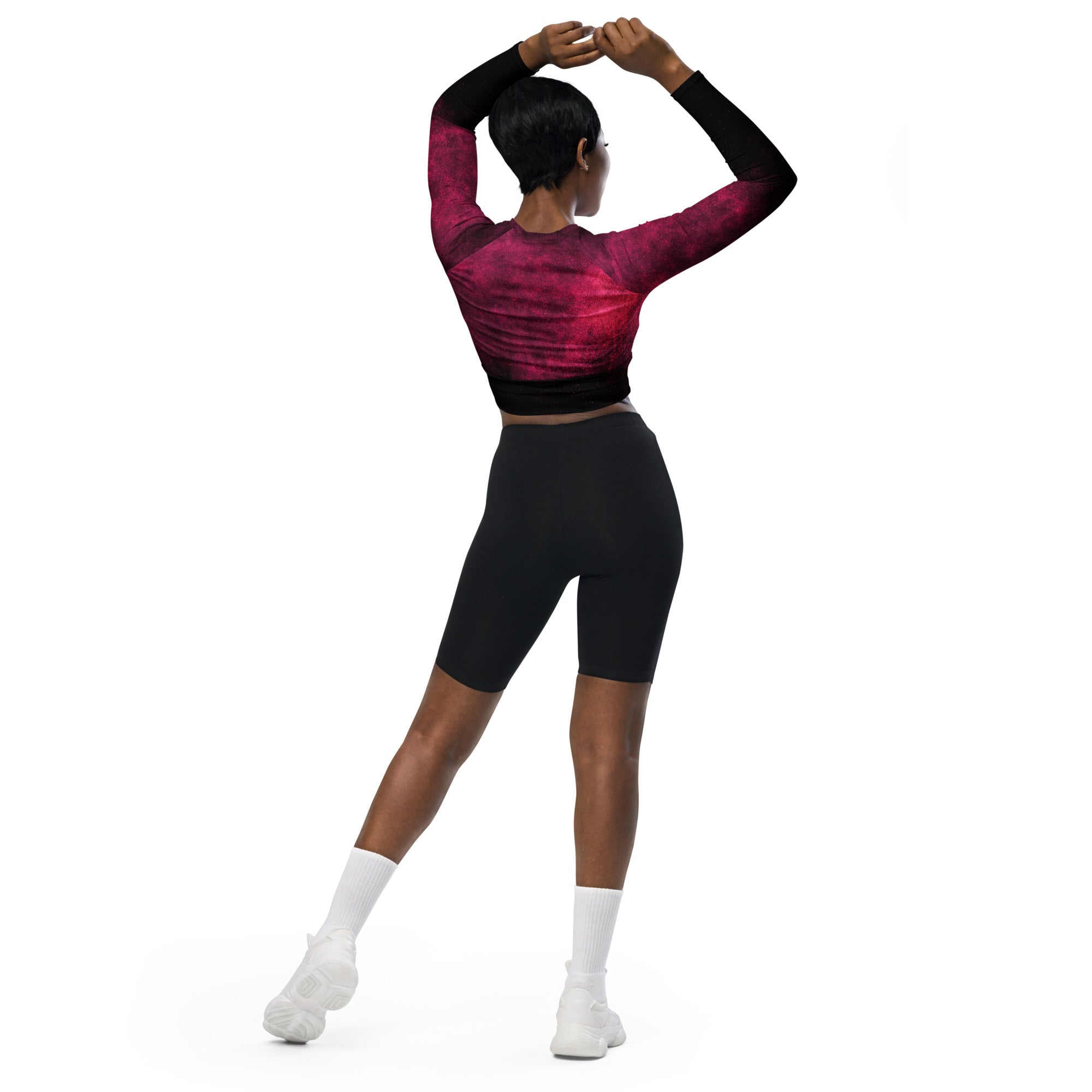 Christmas Party Cropped Top. Long Sleeved Christmas Colors Streetwear or Activewear. WickedYo.